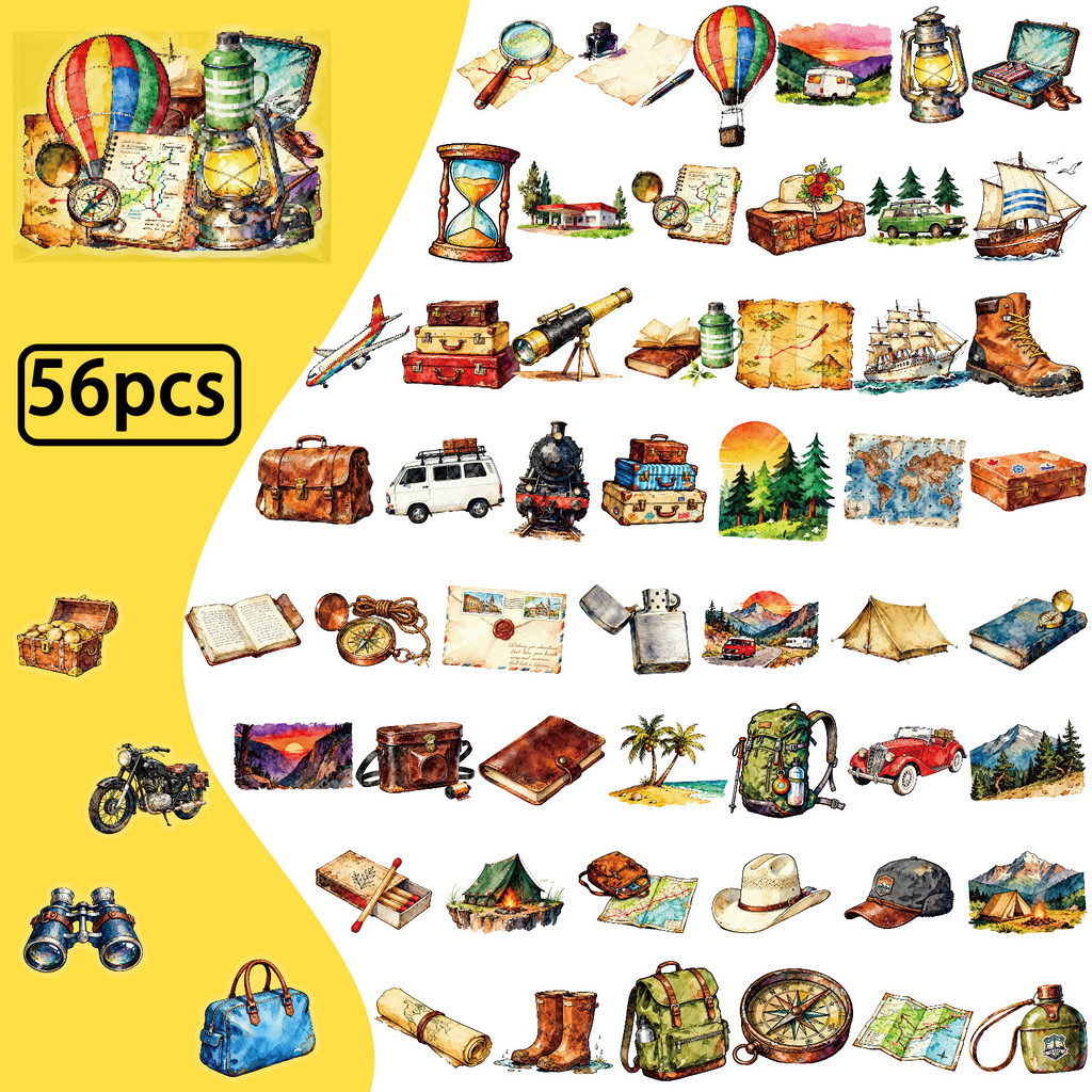 56枚入り 旅行＆アウトドア用PETステッカー - 透明な水 - Outdoor Adventure Stores のレビューと価格