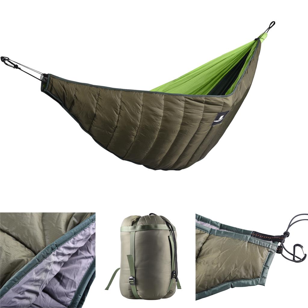 屋外用ポータブルハンモックアンダーキルト、0度対応寝袋、バッ - Outdoor Adventure Quilt のレビューと価格