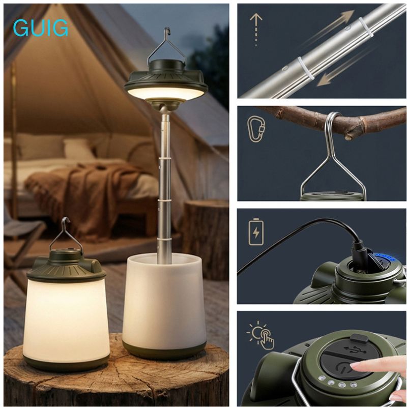 新しい伸縮式RGBキャンプライトUSB充電式ポータブル屋外ラ - Outdoor Adventure Ni のレビューと価格