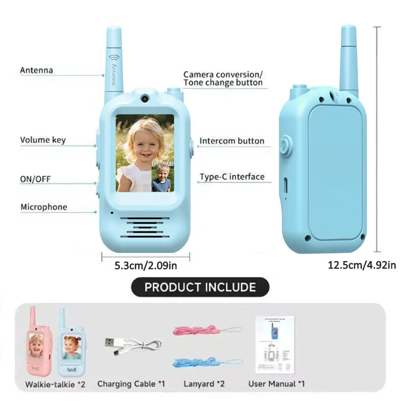 2個セット 子供用ビデオトランシーバー 充電式 室内・屋外用 - Outdoor Adventure Videos のレビューと価格