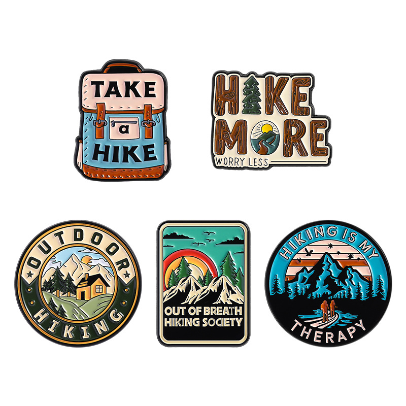 アウトドアアドベンチャー風のバッジ、登山、ハイキング、キャン - Outdoor Adventure Friends のレビューと価格