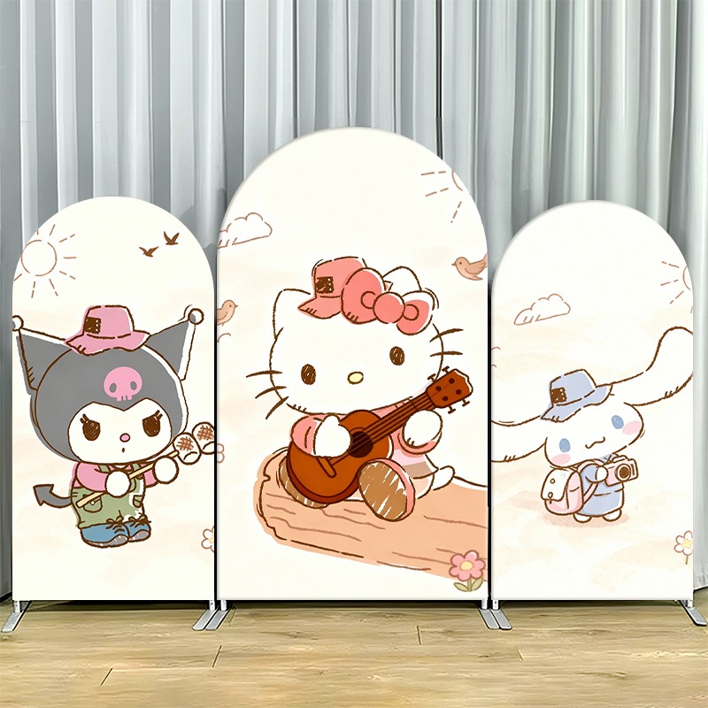 2Dフラットアーチ型背景幕カバー シングルレイヤー ノンスト - Outdoor Adventure Friends のレビューと価格